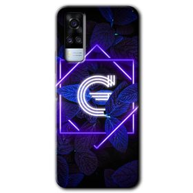 Vivo Y51 Dark Neon Yaprak G Harfi Baskılı Uyumlu Silikon Kılıf