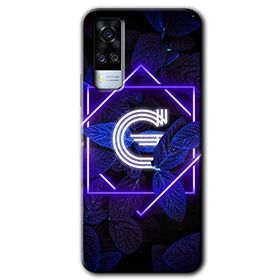 Vivo Y51 Dark Neon Yaprak G Harfi Baskılı Uyumlu Silikon Kılıf