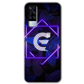 Vivo Y51 Dark Neon Yaprak G Harfi Baskılı Uyumlu Silikon Kılıf