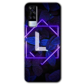 Vivo Y51 Dark Neon Yaprak L Harfi Baskılı Uyumlu Silikon Kılıf