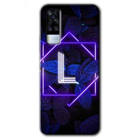 Vivo Y51 Dark Neon Yaprak L Harfi Baskılı Uyumlu Silikon Kılıf