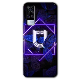 Vivo Y51 Dark Neon Yaprak U Harfi Baskılı Uyumlu Silikon Kılıf