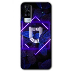 Vivo Y51 Dark Neon Yaprak U Harfi Baskılı Uyumlu Silikon Kılıf