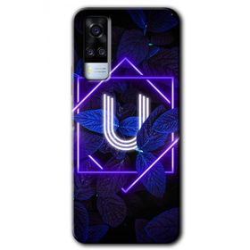 Vivo Y51 Dark Neon Yaprak U Harfi Baskılı Uyumlu Silikon Kılıf