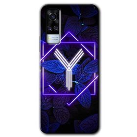 Vivo Y51 Dark Neon Yaprak Y Harfi Baskılı Uyumlu Silikon Kılıf