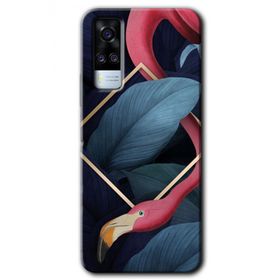 Vivo Y51 Flamingo Yaprak Baskılı Uyumlu Silikon Kılıf