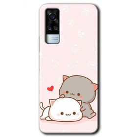 Vivo Y51 Kedi Aşkı Baskılı Uyumlu Silikon Kılıf
