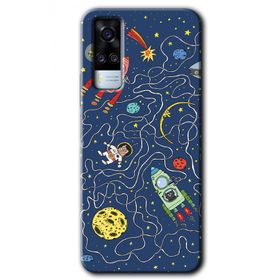 Vivo Y51 Kedi Galaksi Baskılı Uyumlu Silikon Kılıf
