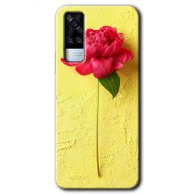 Vivo Y51 Kırmızı Gül Baskılı Uyumlu Silikon Kılıf