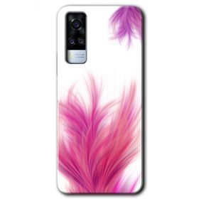 Vivo Y51 Pembe Tüy Baskılı Uyumlu Silikon Kılıf