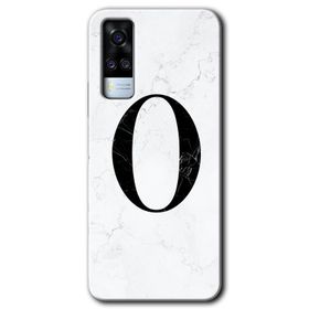 Vivo Y51A Beyaz Mermer Desenli M Harfi Baskılı Uyumlu Silikon Kılıf