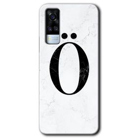 Vivo Y51A Beyaz Mermer Desenli M Harfi Baskılı Uyumlu Silikon Kılıf