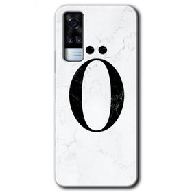 Vivo Y51A Beyaz Mermer Desenli Ö Harfi Baskılı Uyumlu Silikon Kılıf