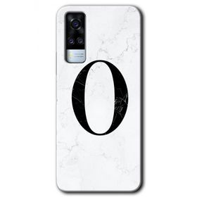 Vivo Y51A Beyaz Mermer Desenli Ö Harfi Baskılı Uyumlu Silikon Kılıf