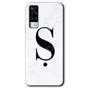 Vivo Y51A Beyaz Mermer Desenli Ş Harfi Baskılı Uyumlu Silikon Kılıf
