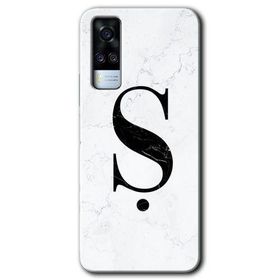 Vivo Y51A Beyaz Mermer Desenli Ş Harfi Baskılı Uyumlu Silikon Kılıf