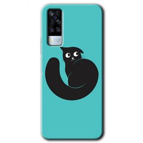 Vivo Y51A Cat Vector Baskılı Uyumlu Silikon Kılıf