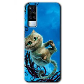 Vivo Y51A Çılgın Kedi Baskılı Uyumlu Silikon Kılıf