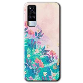 Vivo Y51A Çizim Yapraklar Baskılı Uyumlu Silikon Kılıf