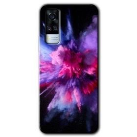 Vivo Y51A Color Splash Purple Baskılı Uyumlu Silikon Kılıf