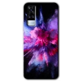 Vivo Y51A Color Splash Purple Baskılı Uyumlu Silikon Kılıf