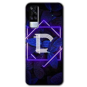 Vivo Y51A Dark Neon Yaprak D Harfi Baskılı Uyumlu Silikon Kılıf