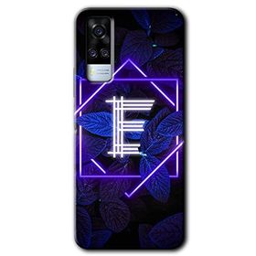 Vivo Y51A Dark Neon Yaprak E Harfi Baskılı Uyumlu Silikon Kılıf