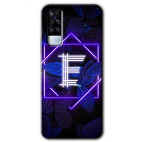 Vivo Y51A Dark Neon Yaprak E Harfi Baskılı Uyumlu Silikon Kılıf