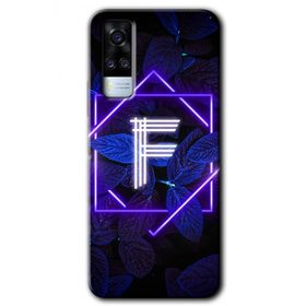 Vivo Y51A Dark Neon Yaprak F Harfi Baskılı Uyumlu Silikon Kılıf