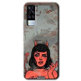 Vivo Y51A Devil Girl Baskılı Uyumlu Silikon Kılıf