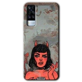 Vivo Y51A Devil Girl Baskılı Uyumlu Silikon Kılıf