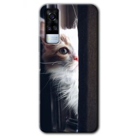 Vivo Y51A Kedi Bakışı Baskılı Uyumlu Silikon Kılıf