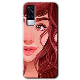 Vivo Y51A Kızıl Kız Baskılı Uyumlu Silikon Kılıf
