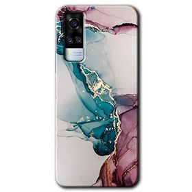 Vivo Y51A Liquid Mermer Baskılı Uyumlu Silikon Kılıf