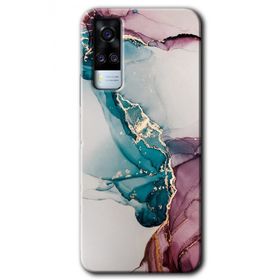 Vivo Y51A Liquid Mermer Baskılı Uyumlu Silikon Kılıf