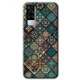 Vivo Y51A Mandala Desen Baskılı Uyumlu Silikon Kılıf