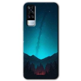 Vivo Y51A Night Fores Mount Baskılı Uyumlu Silikon Kılıf