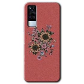 Vivo Y51A Retro Çiçek Baskılı Uyumlu Silikon Kılıf