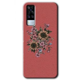 Vivo Y51A Retro Çiçek Baskılı Uyumlu Silikon Kılıf