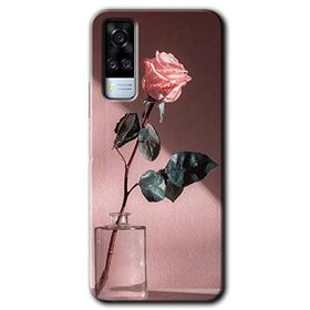 Vivo Y51A Retro Gül Baskılı Uyumlu Silikon Kılıf