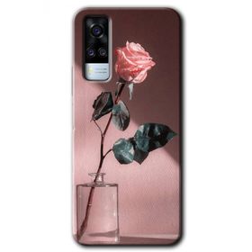 Vivo Y51A Retro Gül Baskılı Uyumlu Silikon Kılıf