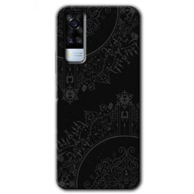 Vivo Y51A Siyah Mandala Baskılı Uyumlu Silikon Kılıf
