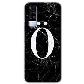 Vivo Y51A Siyah Mermer Desenli O Harfi Baskılı Uyumlu Silikon Kılıf