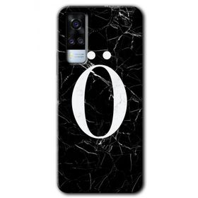 Vivo Y51A Siyah Mermer Desenli O Harfi Baskılı Uyumlu Silikon Kılıf