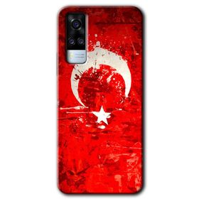 Vivo Y51A Siyah Mermer Desenli Y Harfi Baskılı Uyumlu Silikon Kılıf