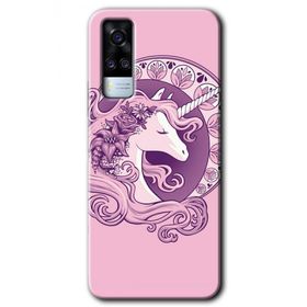 Vivo Y51A Unicorn Pembe Baskılı Uyumlu Silikon Kılıf