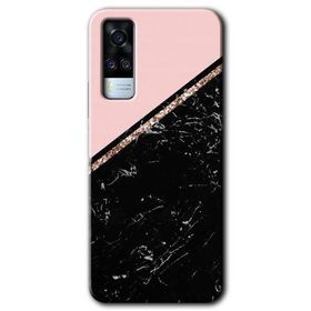Vivo Y51A Yarım Mermer Baskılı Uyumlu Silikon Kılıf