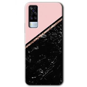 Vivo Y51A Yarım Mermer Baskılı Uyumlu Silikon Kılıf
