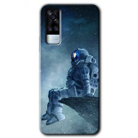 Vivo Y53S Astronot Yalnızlığı Baskılı Uyumlu Silikon Kılıf
