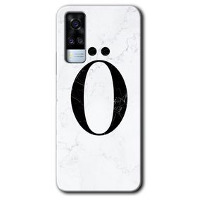 Vivo Y53S Beyaz Mermer Desenli O Harfi Baskılı Uyumlu Silikon Kılıf